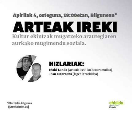 Arteak Ireki mugimenduaren inguruko solasaldia Elorrioko Bilgunean