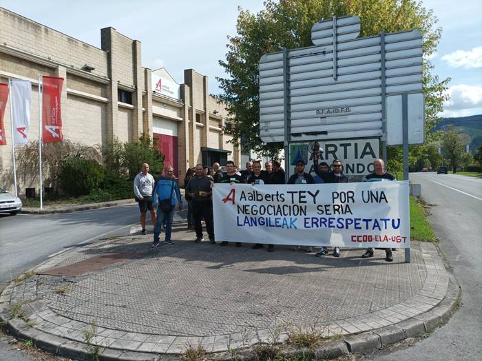 Aalberts Tey enpresan grebara deitu dute urriaren 2tik aurrera, CCOO sindikatuak jakinarazi duenez