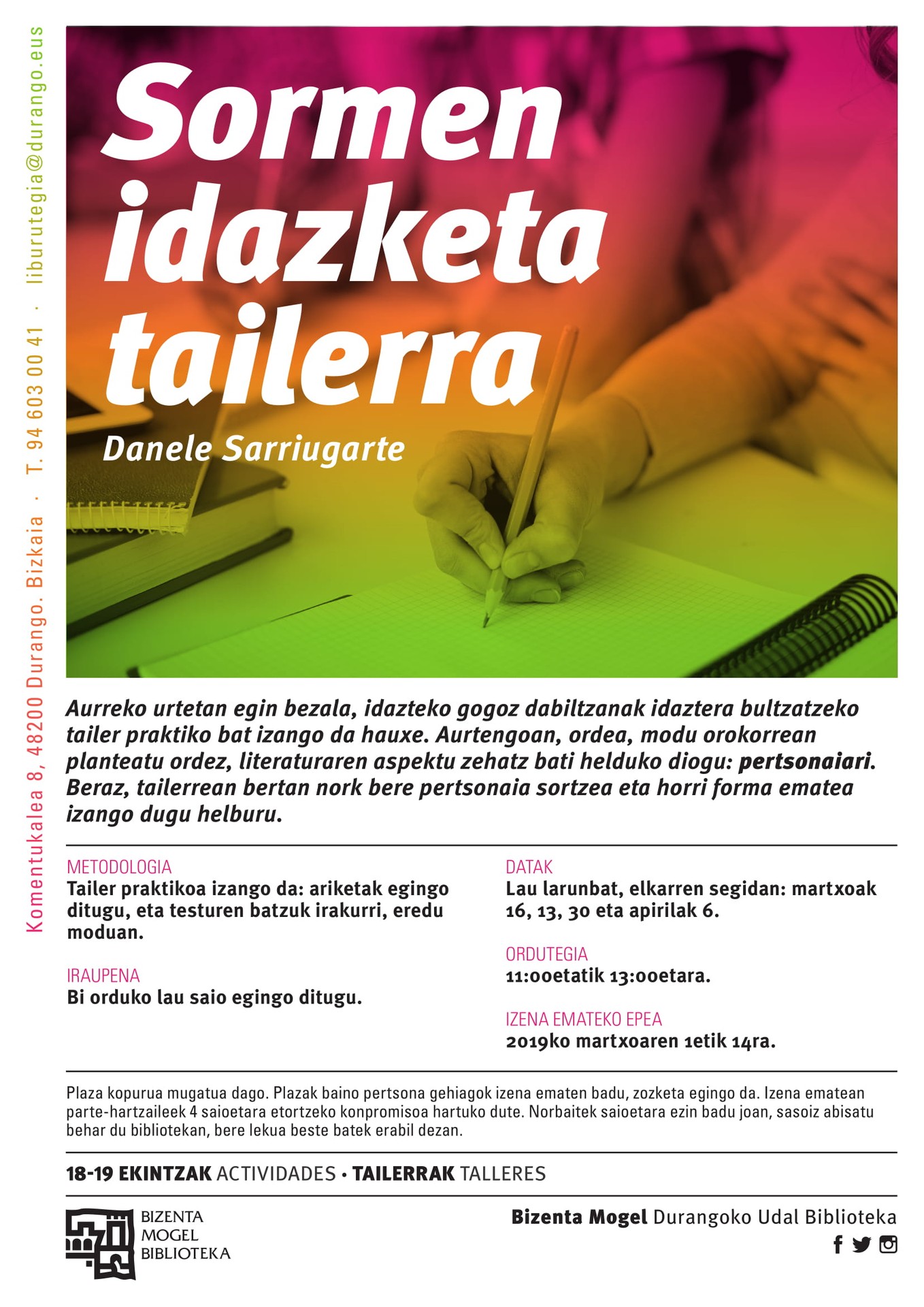 Sormen idazketa tailerra