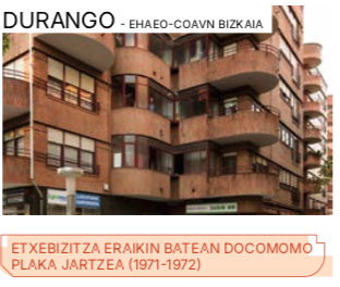 'Etxebizitza eraikin batean docomomo plaka jartzea (1971-1972)'