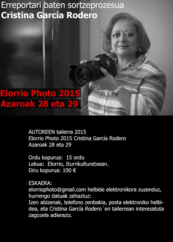 Cristina García Roderoren argazkigintza tailerra azaroan