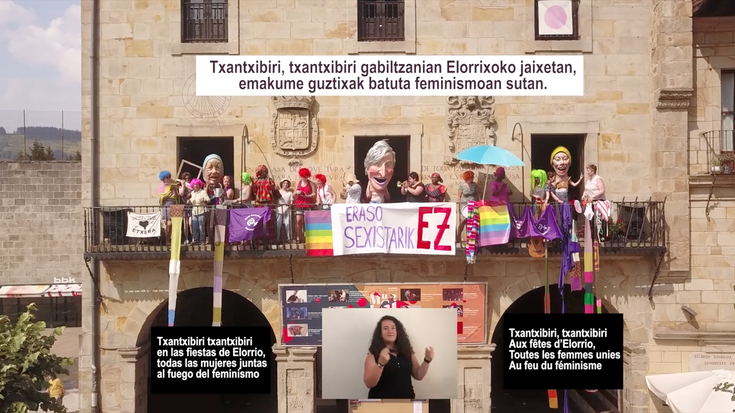 [BIDEOA] Ferixa Nausikoen txupin jaurtiketarako 'Txantxibiri Feminista' prestatu dute