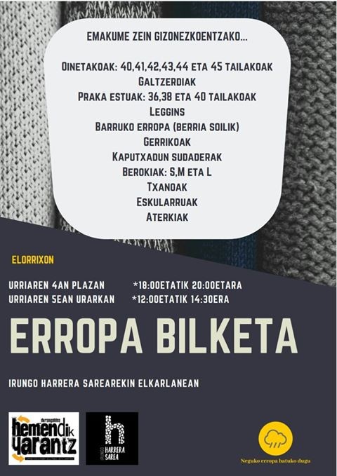 Neguko arropa bilketa