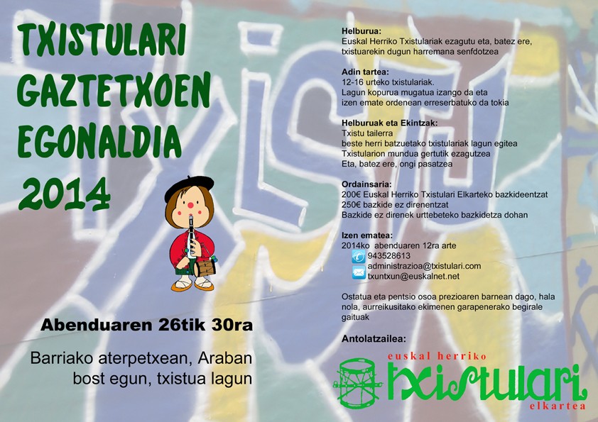 Txistulari gaztetxoen egonaldia 2014