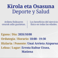 Ongizate eta osasun komunitarioaren zikloa: Kirola eta Osasuna