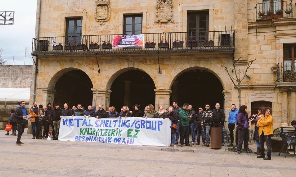 Metal Smelting enpresako lau langileren kaleratzea salatzeko manifestazioa egingo dute bihar Elorrion