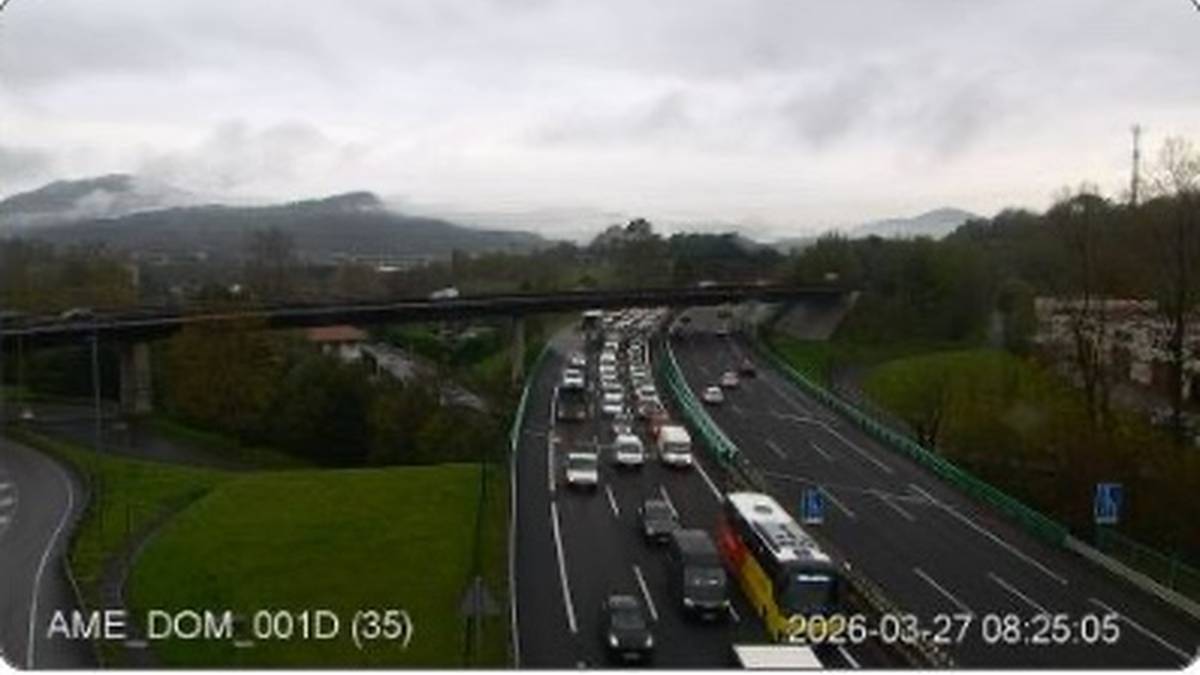 Lau kilometroko auto-ilarak Ap-8an Zornotza parean izandako istripu baten ondorioz