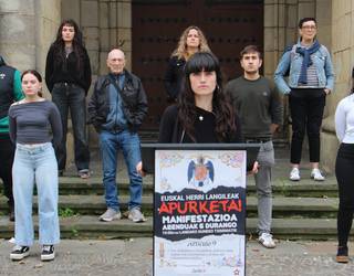Jarkik manifestazioa egingo du Durangon, Espainiako eta Frantziako konstituzioak "apurtzea" behar dela aldarrikatzeko