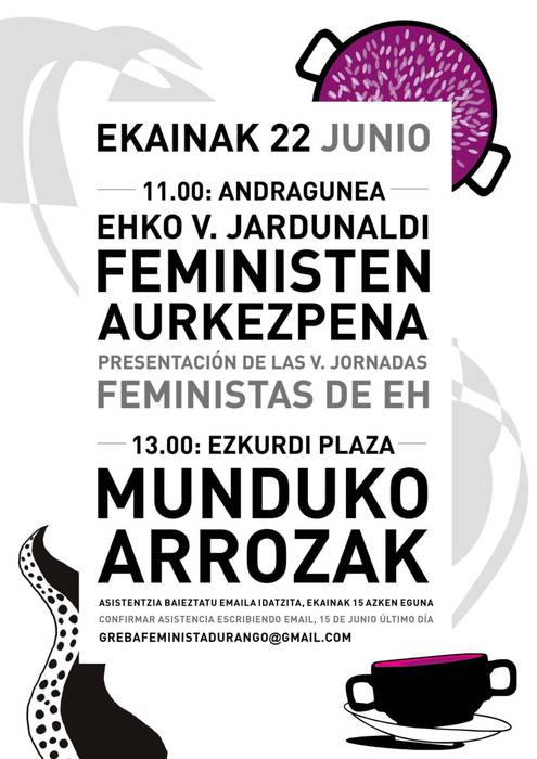 Euskal Herriko V. Jardunaldi feministaren aurkezpena