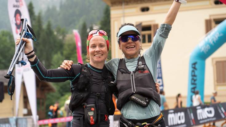 Oihana Azkorbebeitia podiumaren atarian Monte Rosa Skymarathon lasterketan, Italian