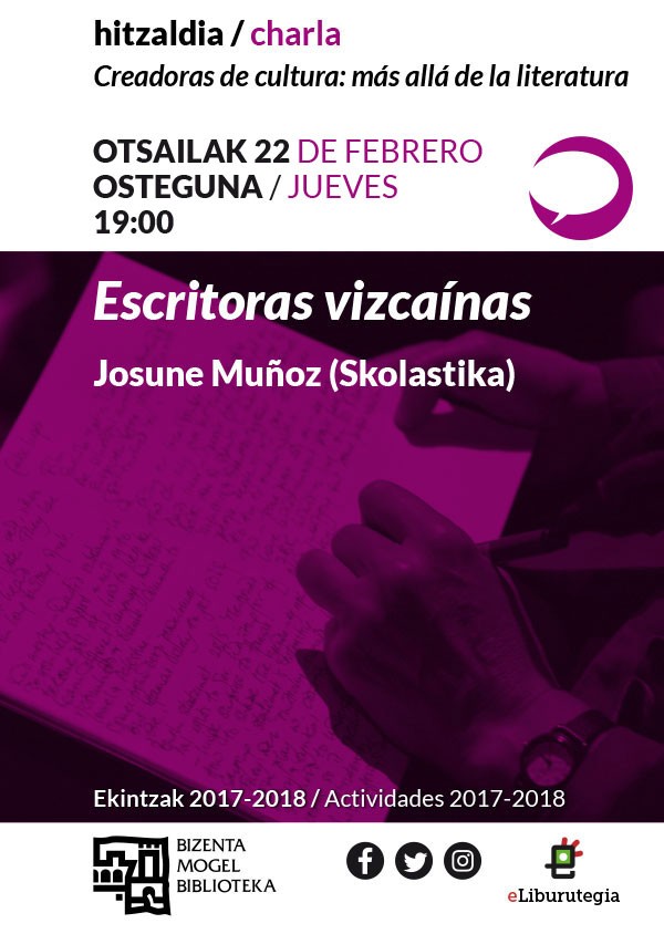 "Escritoras vizcaínas" hitzaldia