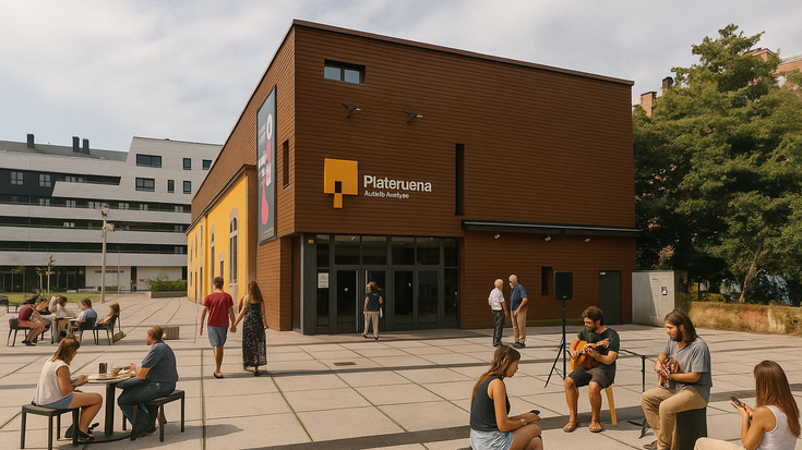 Eguzki plakak ipiniko dituzte Plateruenean, eta aretoa berritzeko proiektua idatziko dute