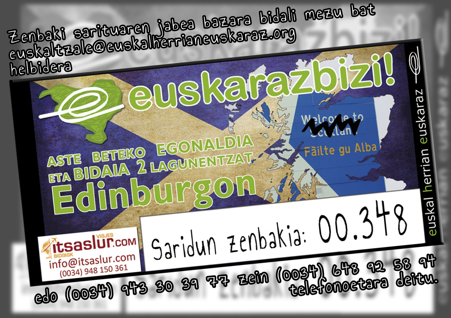 EHEren zozketako zenbaki sariduna!