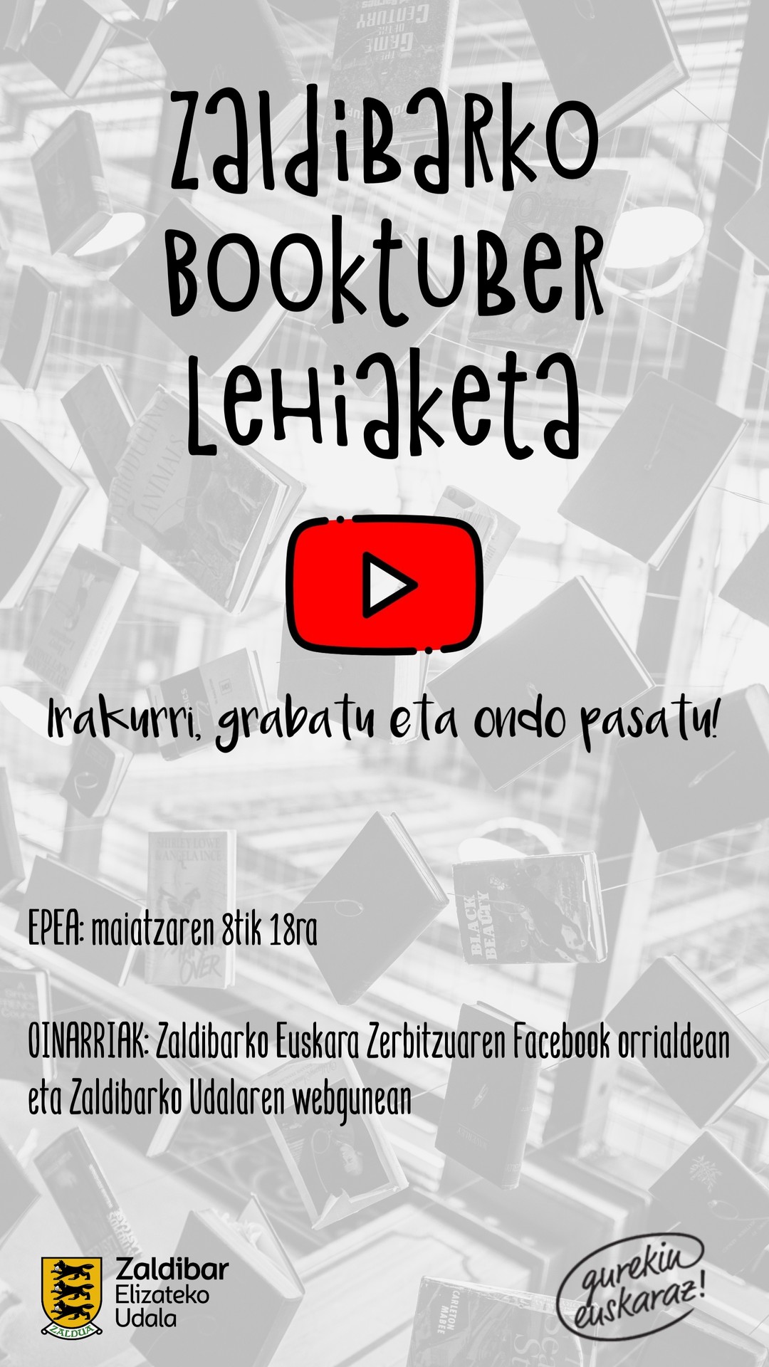 Booktuber lehiaketa antolatu du Zaldibarko Udalak