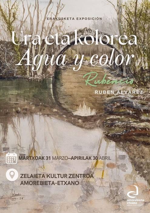 Martxoaren 31n Ruben Alvarez 'Rubencio'-ren 'Ura eta kolorea' erakusketak ateak irekiko ditu