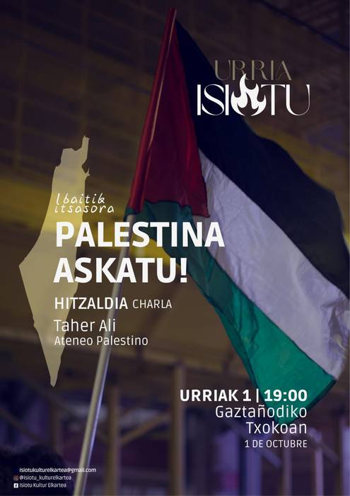 'Ibaitik itsasora. Palestina askatu!'