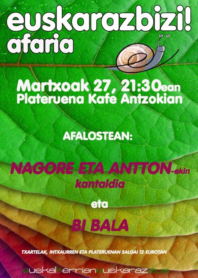 Euskaraz bizi afaria ostiralean