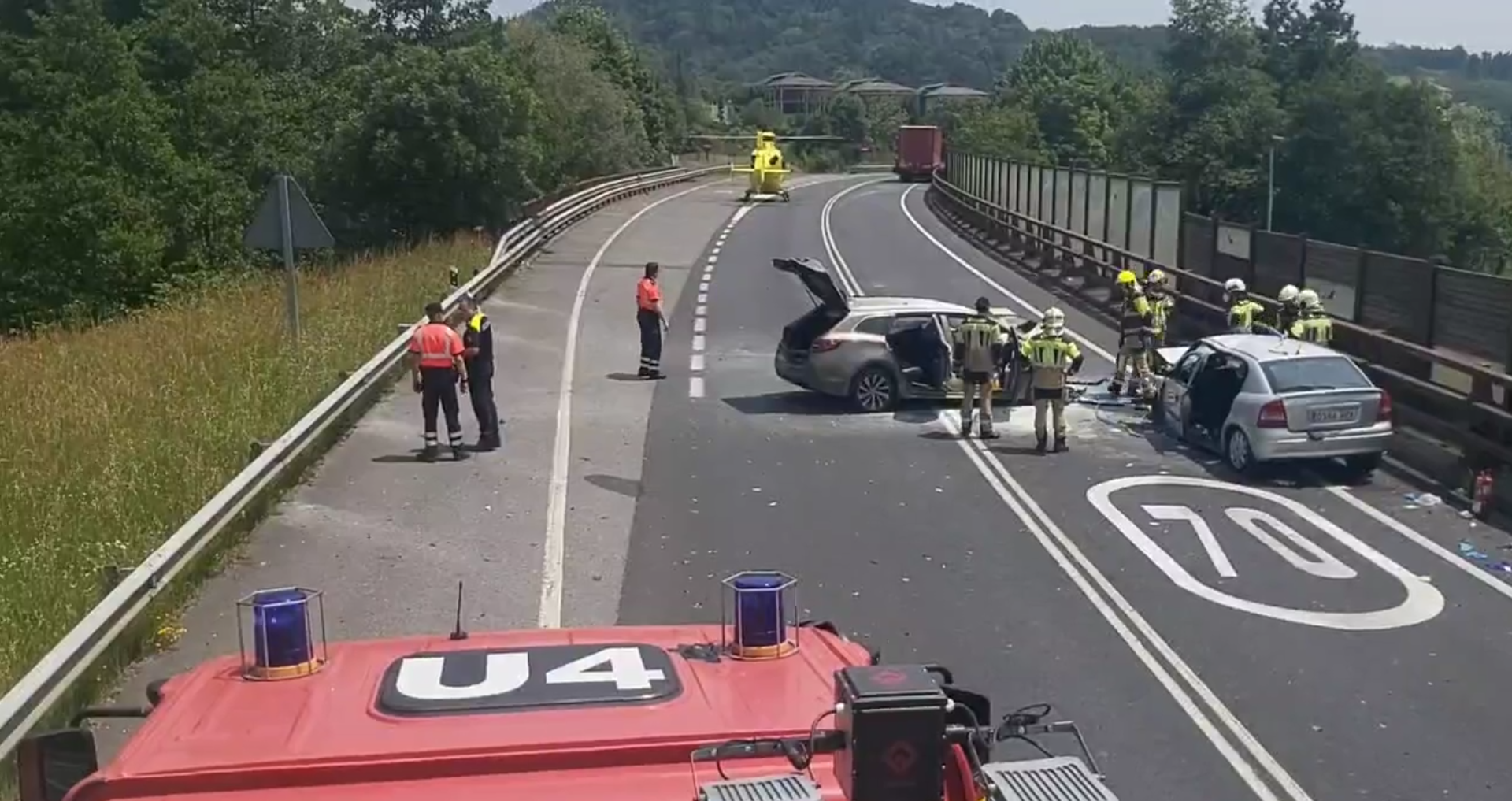 Istripu larri bat dela eta, N-634 errepidea zarratuta egon da zenbait orduz