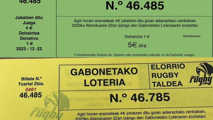 Elorrio Rugby Taldeak berea ez den Gabonetako Loteriako zenbaki bat saldu du akats bategatik