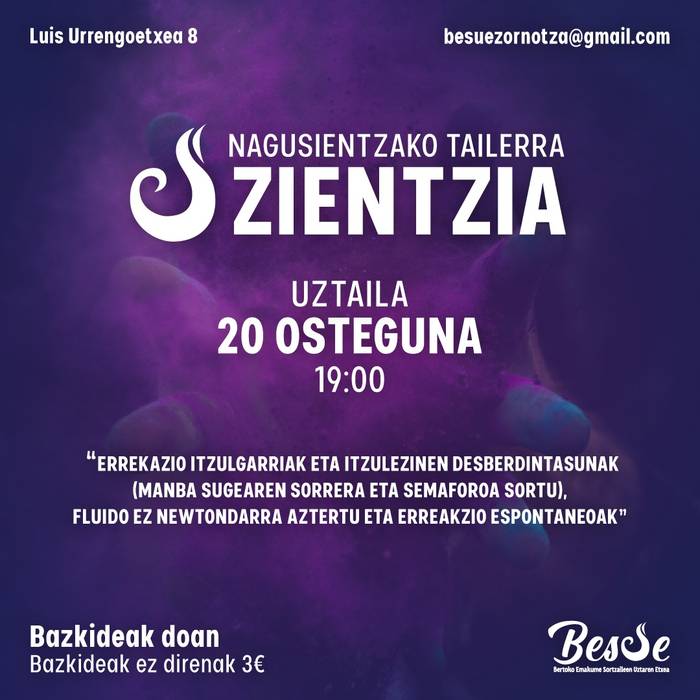 Nagusientzako zientzia tailerra