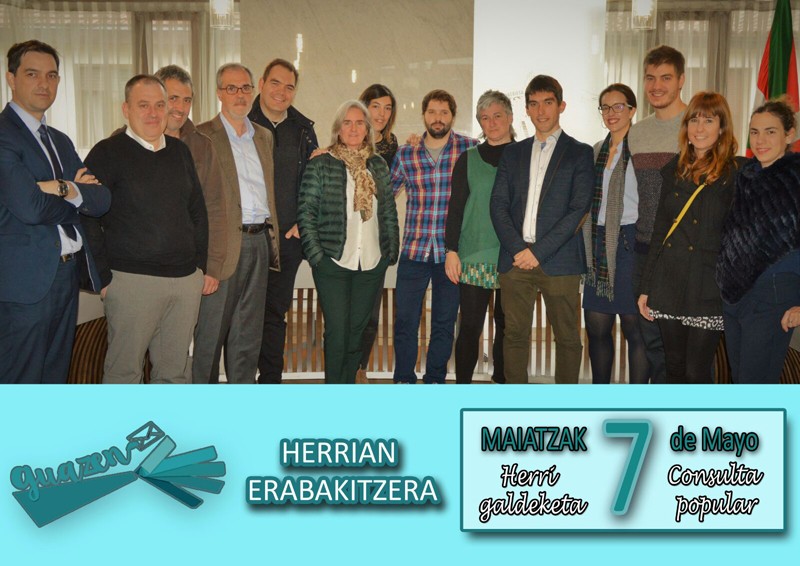 Zornotzako udalbatzarreko zinegotziek babesa eman diote maiatzaren 7ko herri galdeketari