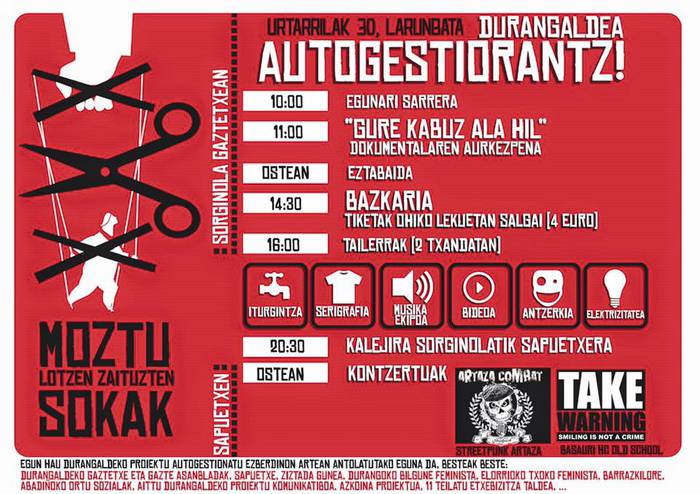 Autogestio Egunerako egitarau zabala prestatu dute