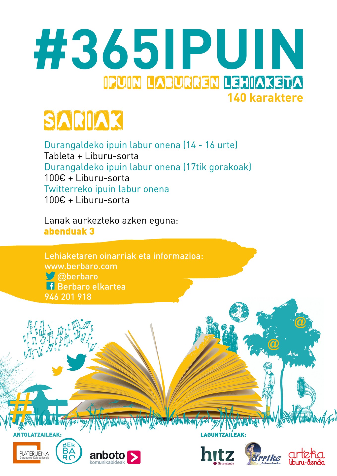 #365ipuin ipuin laburren lehiaketa abiatu du  Berbaro taldeak