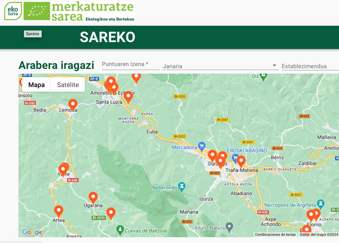 [MAPA]: Non eskuratu daitezke Durangaldeko elikagai ekologikoak?