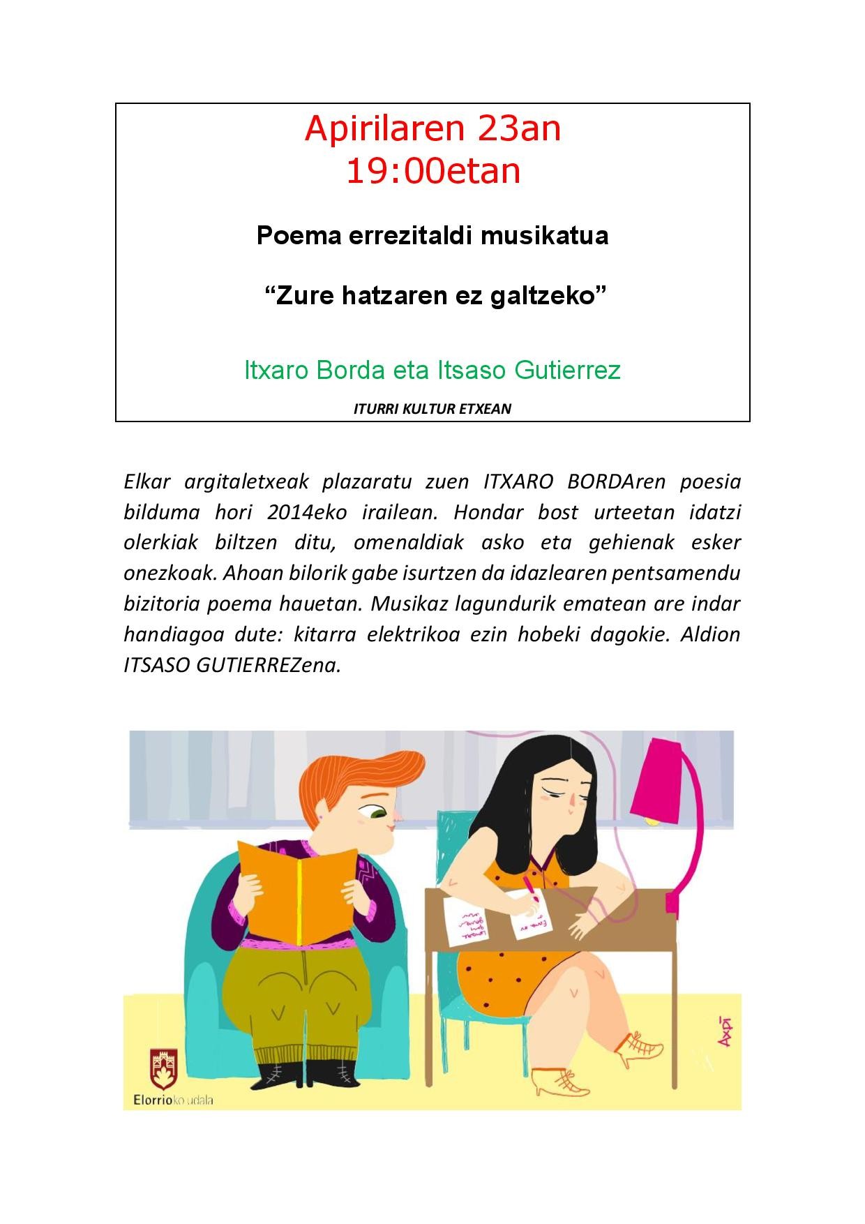 Itxaro Borda eta Itsaso Gutierrezen errezitaldi mu