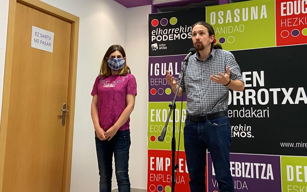 Pablo Iglesias Espainiako presidenteordea Durangon eta Zornotzan egon da