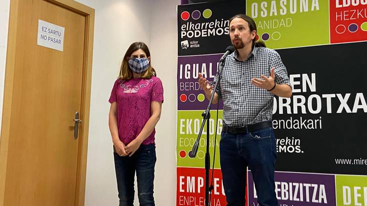 Pablo Iglesias Espainiako presidenteordea Durangon eta Zornotzan egon da