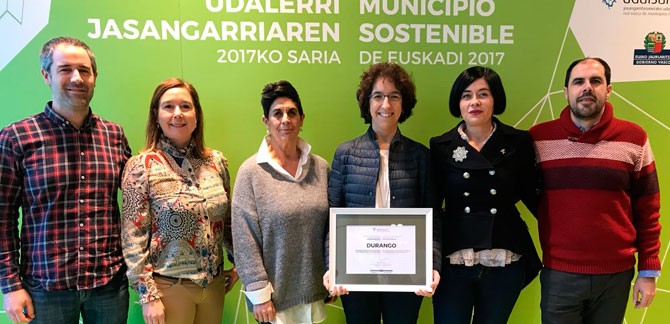 Ingurumen arloko lanagatik saritu dute Durangoko Udala