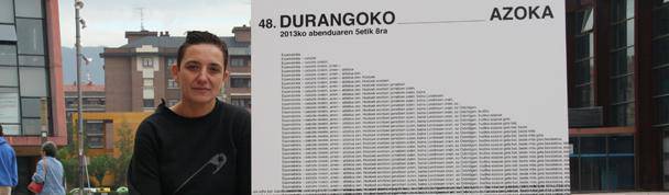 Itziar Okariz artista berritzailearen kartelak iragarriko du Durangoko Azoka
