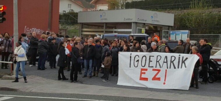 Ehundaka berriztar eta zaldibartar, berriro ere protestan Euskotrenen