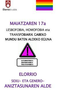 Lesbofobia, homofobia eta transfobiaren Aurkako Nazioarteko Eguna.