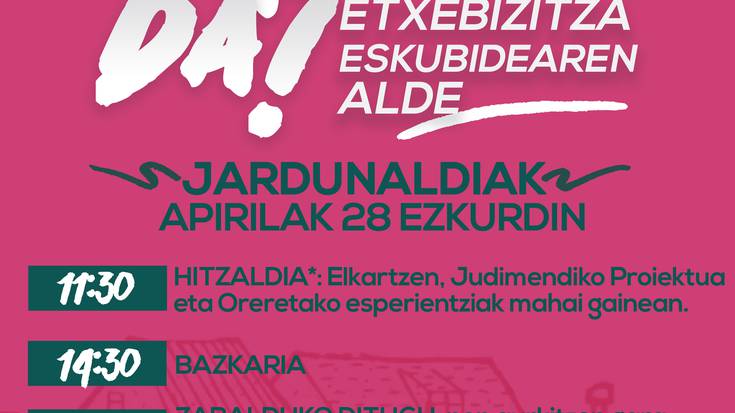 GAZTEON ORDUA DA! ETXEBIZITZA ESKUBIDEAREN ALDE
