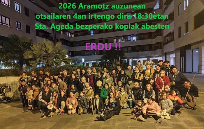 Santa Ageda koplak abestera irteera