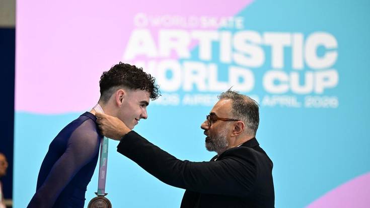 [ARGAZKI GALERIA]: Andoni Ibarra zornotzarrak brontzezko domina lortu du Argentinan, patinaje artistikoan