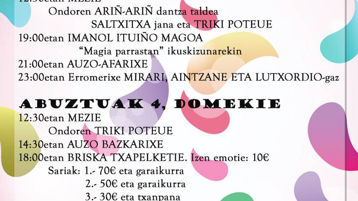 Bernako jaietako egitaraua