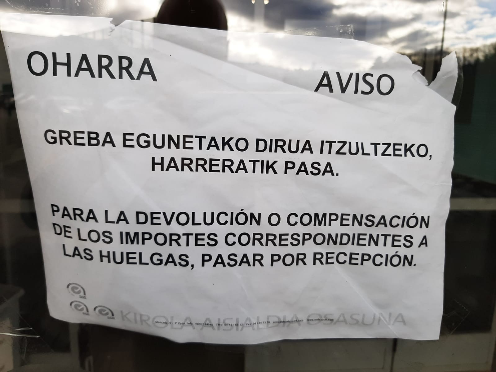 Greba egunetako dirua itzuliko diela jakinarazi die Emtesport enpresak Abadiñoko erabiltzaileei