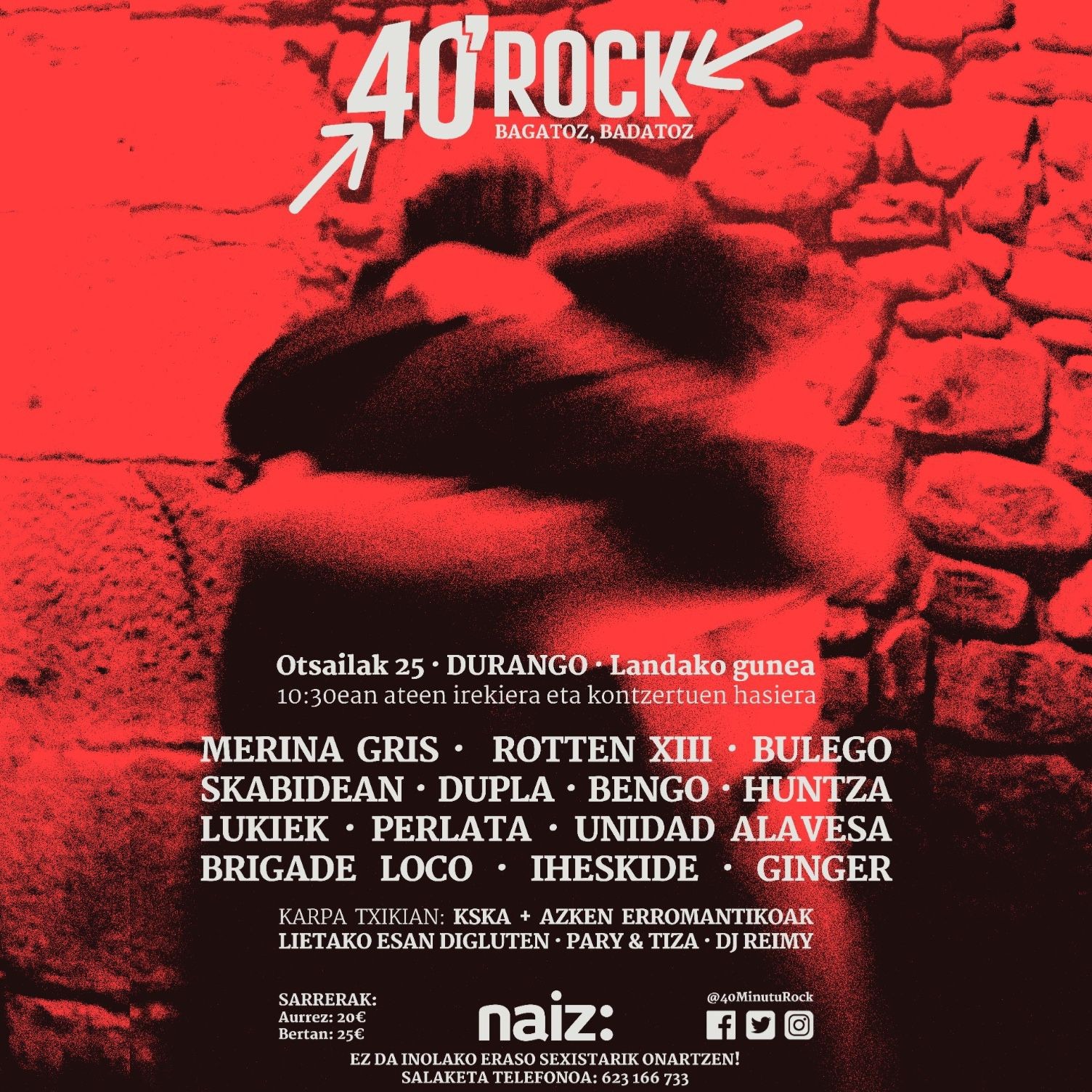 40 Minutu Rock jaialdirako sarrerak zozkatuko ditu ANBOTOk