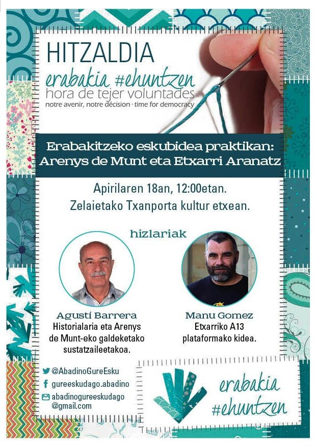 Erabakitzeko eskubidea praktikan: Katalunia eta Etxarriko testigantzak