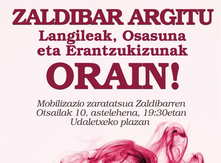 Protestarako deia egin dute Zaldibarren, desagertutako langileen erreskatea, osasuna eta erantzunkizunak aldarrikatzeko