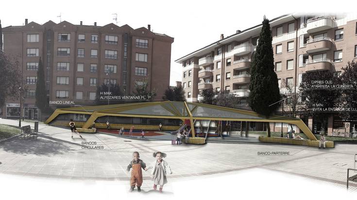 Andra Mari plazako jolasgunea estaltzeko lanei ekingo diete asteazkenean 