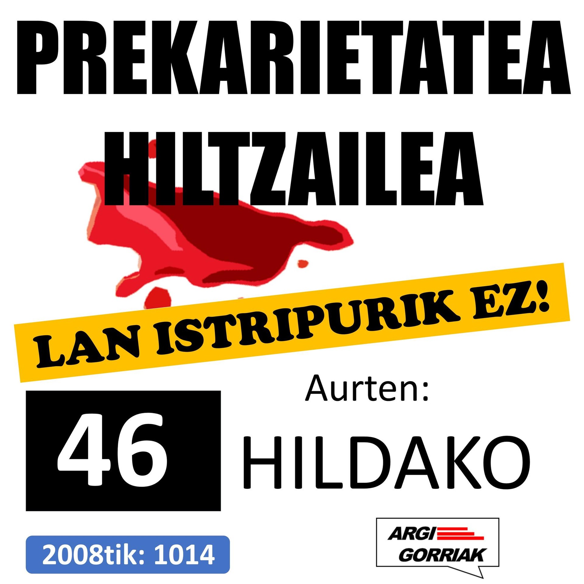 LAN ISTRIPURIK EZ. PREKARIETATEA HILTZAILEA