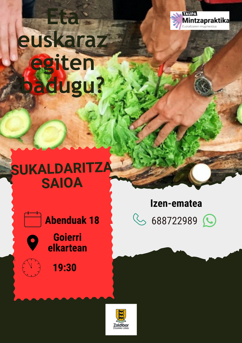 Sukaldaritza saioa, Berbalagunek antolatuta