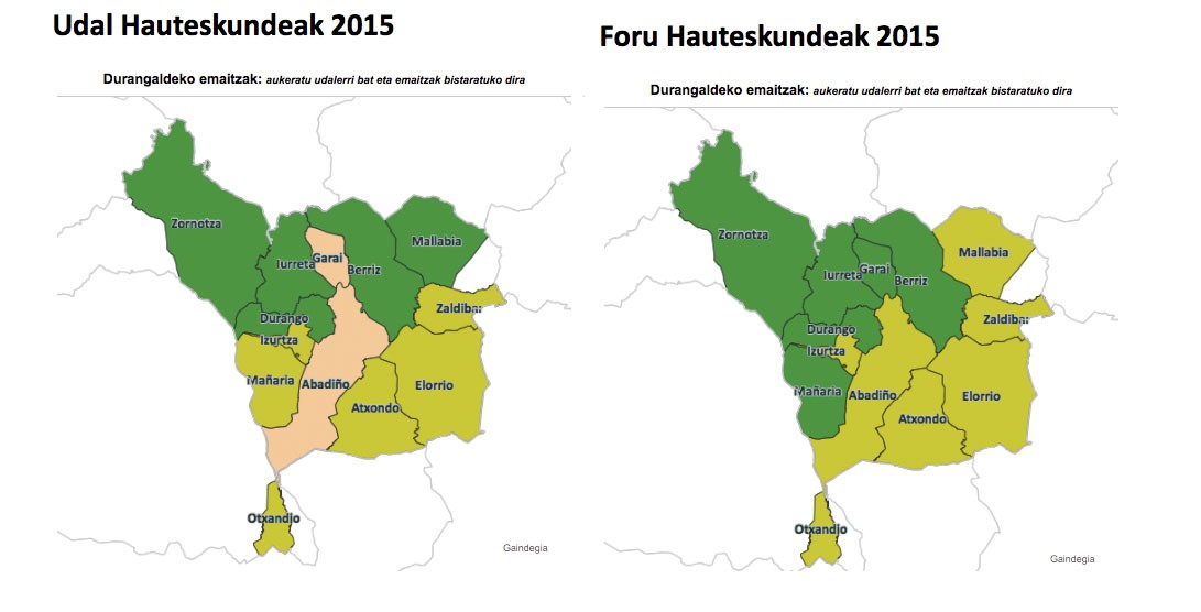 Hauteskundeen emaitzak: mapa interaktiboa