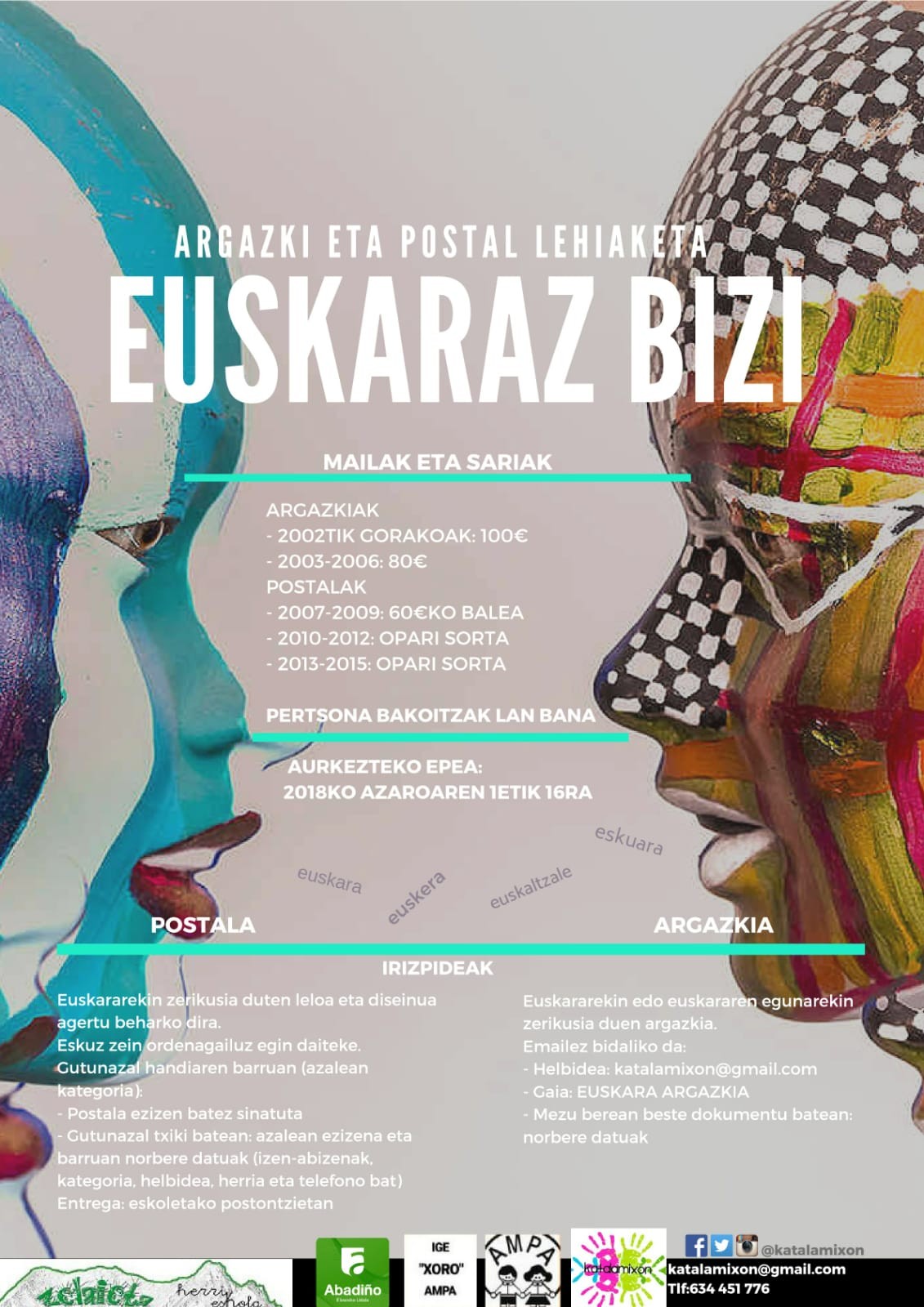 EUSKARAZ BIZI POSTAL ETA ARGAZKI LEHIAKETA