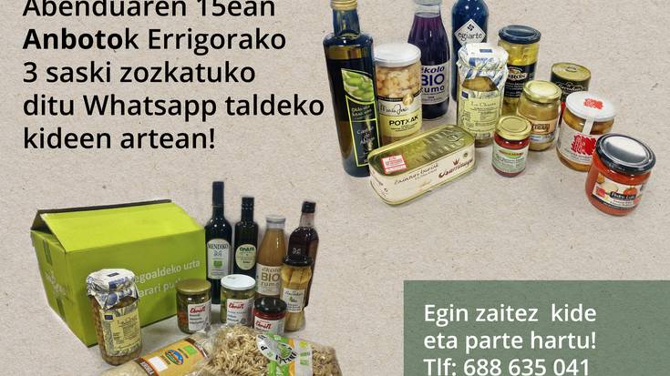 Abenduaren 15ean ANBOTOk Errigorako hiru otzara zozkatuko ditu Whatsapp taldeko kideen artean