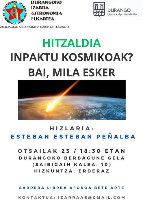 'Inpaktu kosmikoak? Bai, milaesker'